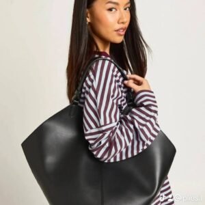 Didelė juoda moteriška rankinė (Tote bag)